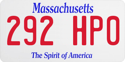 MA license plate 292HP0