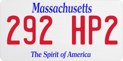 MA license plate 292HP2