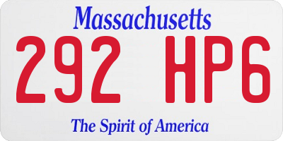 MA license plate 292HP6