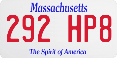 MA license plate 292HP8