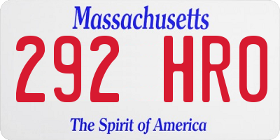 MA license plate 292HR0