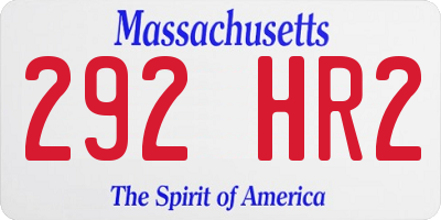 MA license plate 292HR2