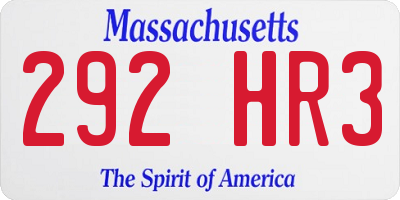 MA license plate 292HR3