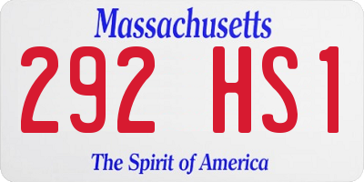 MA license plate 292HS1