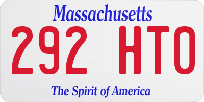 MA license plate 292HT0