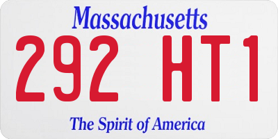 MA license plate 292HT1