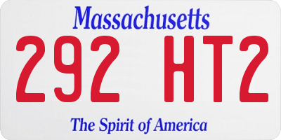 MA license plate 292HT2