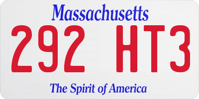 MA license plate 292HT3