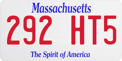 MA license plate 292HT5
