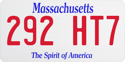 MA license plate 292HT7