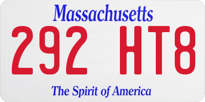 MA license plate 292HT8
