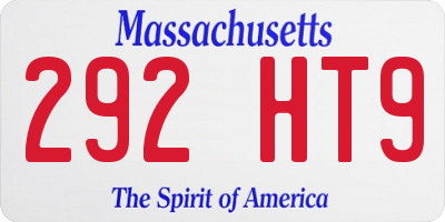 MA license plate 292HT9