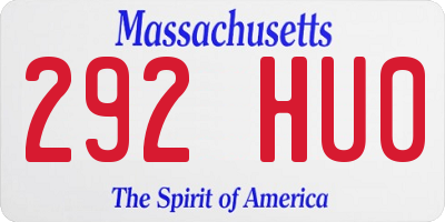 MA license plate 292HU0