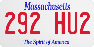 MA license plate 292HU2