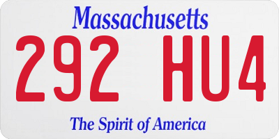 MA license plate 292HU4