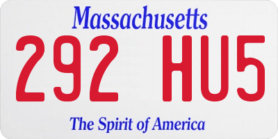 MA license plate 292HU5