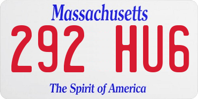 MA license plate 292HU6