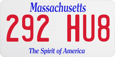 MA license plate 292HU8