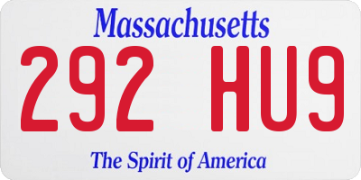 MA license plate 292HU9
