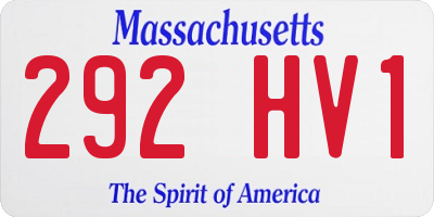 MA license plate 292HV1