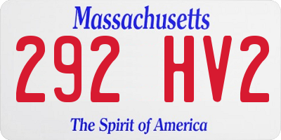 MA license plate 292HV2
