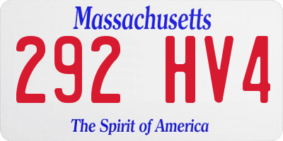 MA license plate 292HV4