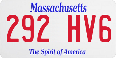 MA license plate 292HV6
