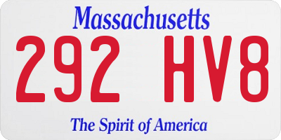 MA license plate 292HV8