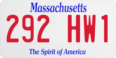 MA license plate 292HW1