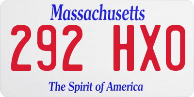 MA license plate 292HX0