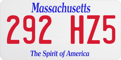 MA license plate 292HZ5