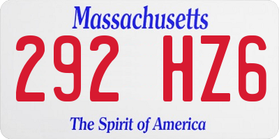 MA license plate 292HZ6