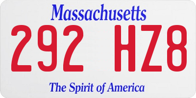 MA license plate 292HZ8