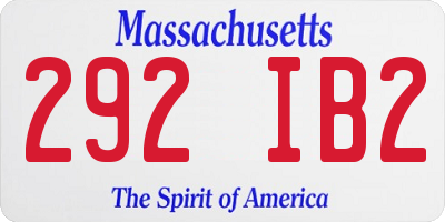 MA license plate 292IB2