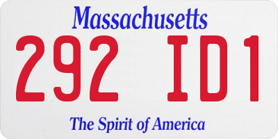 MA license plate 292ID1