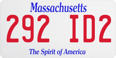 MA license plate 292ID2