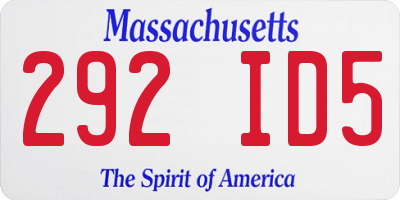 MA license plate 292ID5