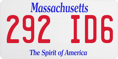 MA license plate 292ID6
