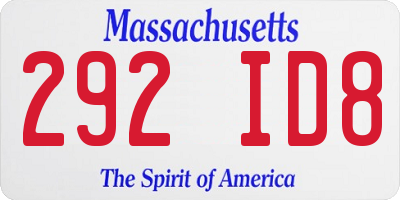 MA license plate 292ID8