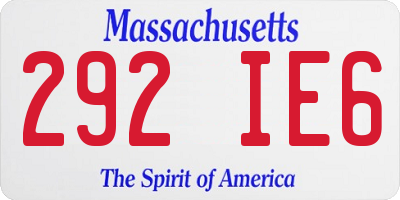 MA license plate 292IE6