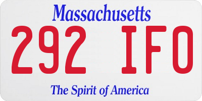 MA license plate 292IF0