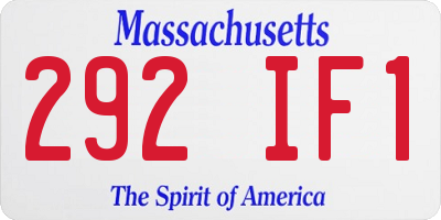 MA license plate 292IF1