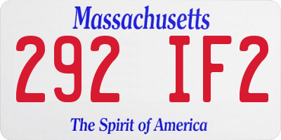 MA license plate 292IF2