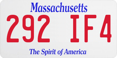 MA license plate 292IF4