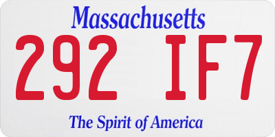 MA license plate 292IF7