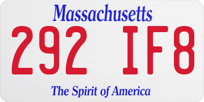 MA license plate 292IF8
