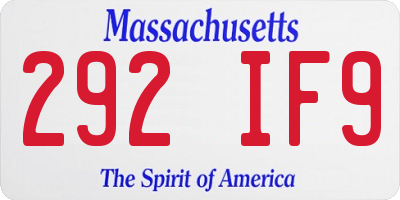 MA license plate 292IF9