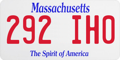 MA license plate 292IH0