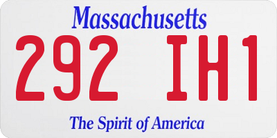 MA license plate 292IH1