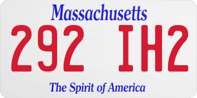 MA license plate 292IH2